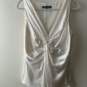 Lafayette 148 New York Women's Ivory Silk Sleeveless Blouse